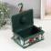 Poinsettia on green needlework box 18x12x9.5 cm