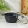 Pan, 1 l, d = 18 cm, h = 13.5 cm, glass cover, anti -stick coating, color dark marble