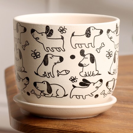 Pot Flower dog White BUY №2, 1.6 l, D - 15 cm