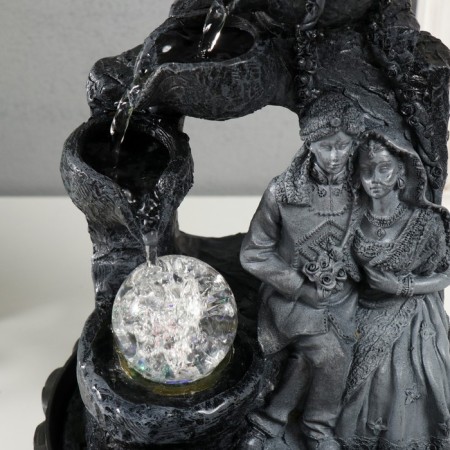 The desktop fountain from the network, the backlight "Krishna and Radha are sitting at the waterfall" 20x20x30 cm-4