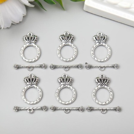 Decor Metal for the creativity of locks "Crown" silver 2.3x2.3 cm-1