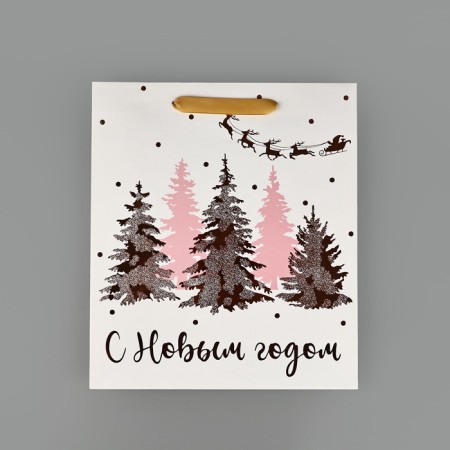 Package New Year's laminated “Fairytale Forest”, M 30 x 26 x 9 cm, New Year-3