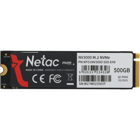 SSD NETAC PCIE 3.0 X4 500GB NT01NV3000-500-E4X NV3000 M.2 2280-3