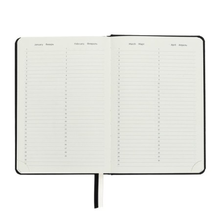 Leduced Diary A5, 160 sheets, Devente.emblem, firm cover of artificial leather with foam rubber, lies, block 70 g/m2, black-7