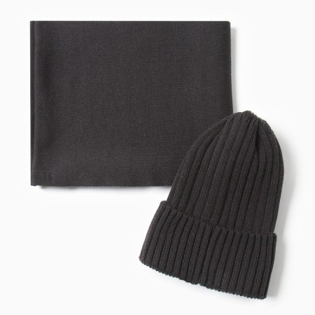Children's cap KAFTAN with snood, black rr 48-52-5