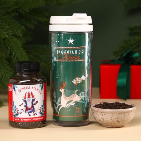 Gift Box "New Year's Gift", tea, dragee, chocolate, thermostatic, lollipop-3