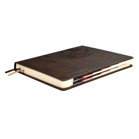 Dated 2025 diary, Escalada, A4, 120 sheets, soft cover, artificial leather, foil embossing, liesse, block 70 g/m2, brown-1