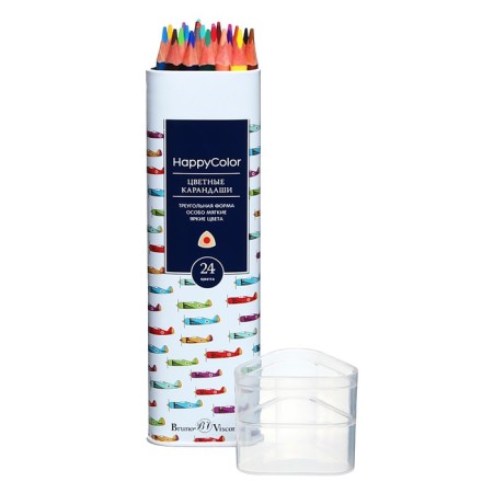 Pencils 24 Happycolor colors in a metal tube, mix-5