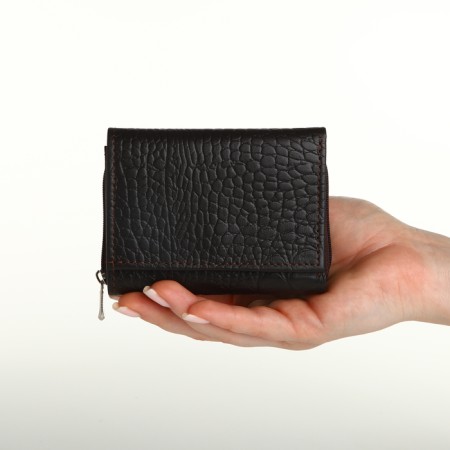 Women's wallet with zipper, Textura, brown color-8