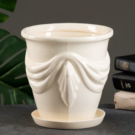 Set of pots 3pcs. "Cosiness" White: 10l, 3.2l, 1l-1