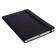 A5 Business Notepad, 100 sheets of Megapolis Journal, artificial leather, tinted block, elastic band, black