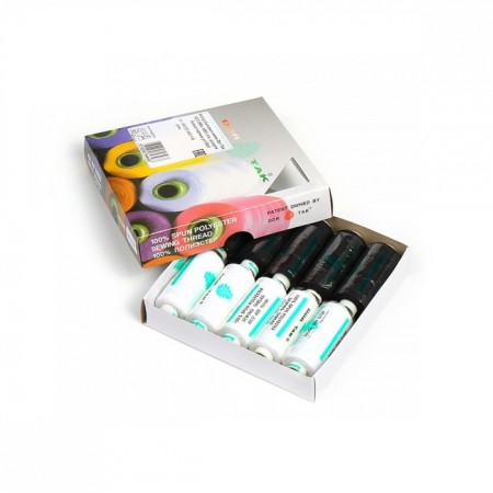 Thread Dor Tak 40/2, 400 Yard, Assorted Color: White, Black, 10 pcs in the UP.