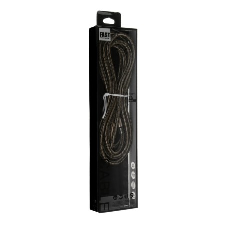 MicroUSB cable - usb, 2.1 a, nylon braid, 2 meters, golden-3