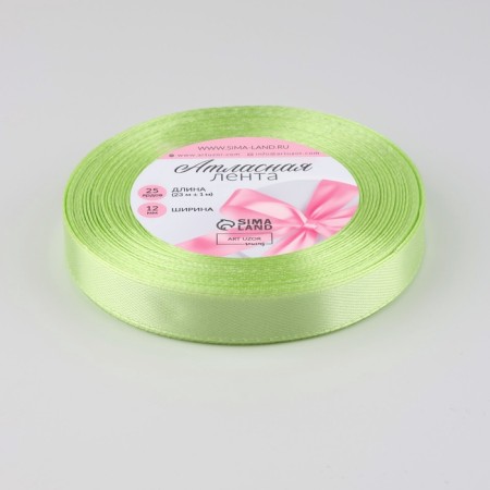 Satin tape, 12 mm × 23 ± 1 m, color light green No. 80-1