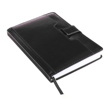 The diary is low, A5, 136 sheets, leatherette, Devente. Prestige, a solid cover with foam rubber, pocket, perforation, liesse, block 70%, black-2