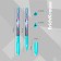 Set of ballpoint pens 4 pieces Erichkrause U-109 Stick & Grip Tropical Node 1.0mm, blue color
