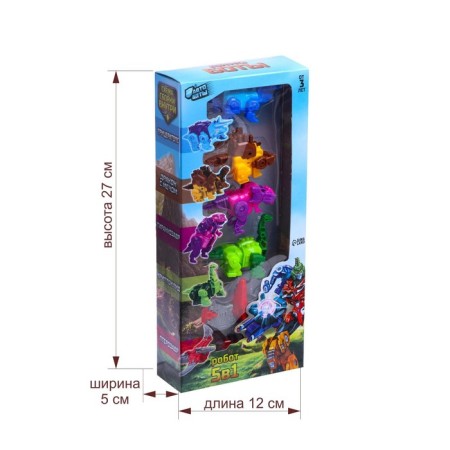 The set of robots "Dinosaurs", 5 items, gather in 1 robot-11