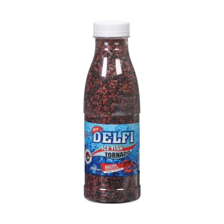 Bait winter delfi ice fish tornado, large fish, worm/bloodworm, black, 500 ml