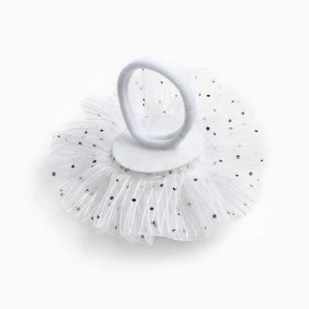 Outlet. Bant for hair on elastic band, white, 11 cm, kitty Marie-4
