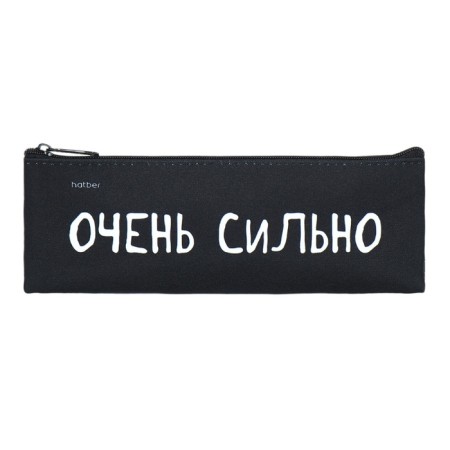 The pencil case is soft, 1 department 75 x 195 mm, flat, Hatber, "everything is infuriated!" Black NPK_64196-1
