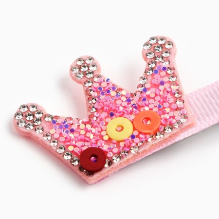 Hair clip "Crown" with rhinestones, 2 pcs 5.5 cm, princesses-4