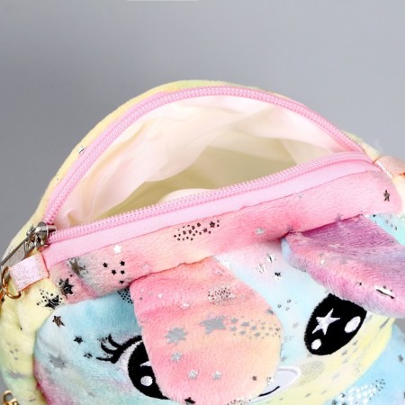 Children's fur “bunny” bag, pink color, 15.5x12.7x4 cm-4
