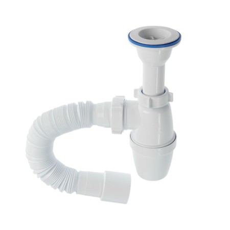 Siphon for washing ORIO A-72019, 1 1/2 "x40 mm, plastic grille d = 70 mm, with corrugation 40x40/50 mm
