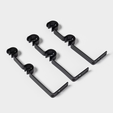 Benchy Twesscopic two-row forged cornice, metal, 160-300 cm, black color-6