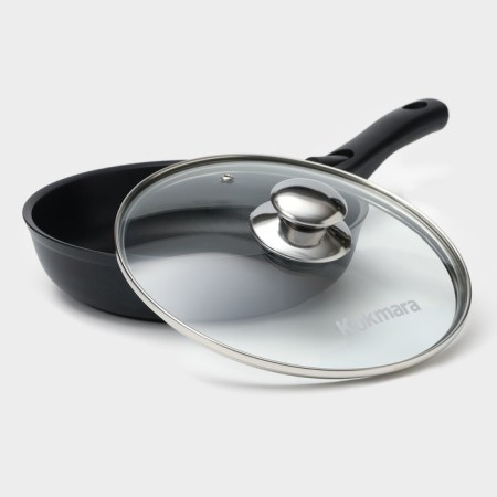 Pan "Tradition", D = 22 cm, glass cover, removable handle, anti -stick coating, black color-1