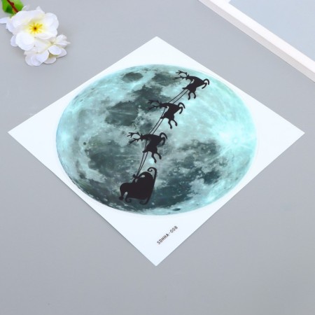 Sticking plastic interior phosphorus "Sani with denses against the background of the moon" 20x20.5 cm-1