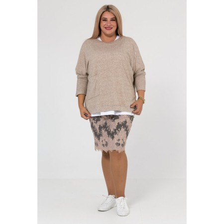 Female skirt, size 56, gray color-1