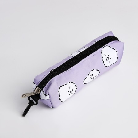 School backpack from textiles on lightning, 3 pockets, pencil case, lilac color-8
