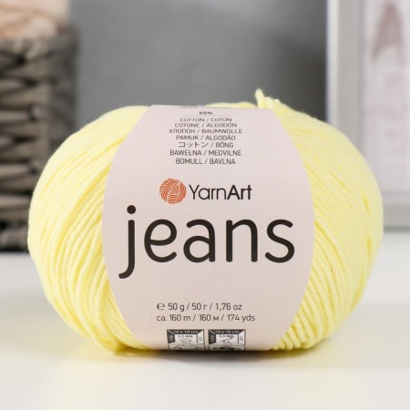 Jeans yarn 55% cotton, 45% acrylic 160m/50g (67 lemon)