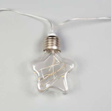 Garland “thread” 3 m with nozzles “Star light bulbs”, IP20, transparent thread, 80 LED, glow warm white, 8 modes, 220 V-4