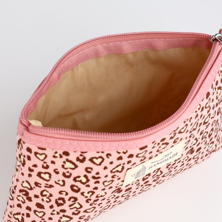Simple cosmetic bag Leo, 20*3*12, lightning department, lining, pink-2