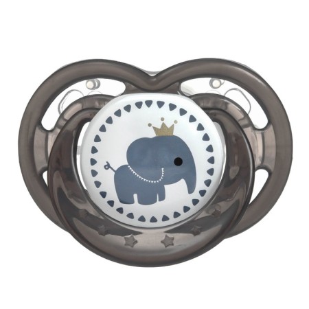 Nipple is an orthodotical dummy "elephant" with a cap, +0 months, black-1
