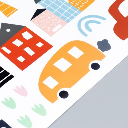 Sticker Plastic Interior color "Cars in a megalopolis" 30x60 cm-2