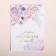 Congratulatory card on watercolor cardboard with embossing "Fly with happiness", 7.5 x 10.5 cm