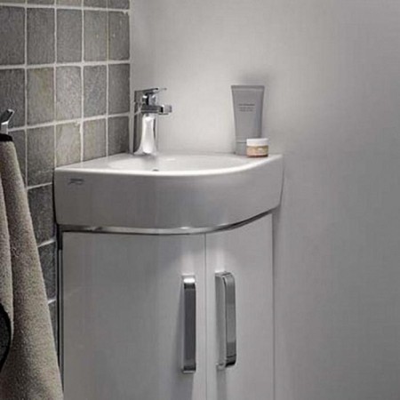 Geberit Renova Compact 276132000, 450 x 395 cm, corner, overflow, white.-2