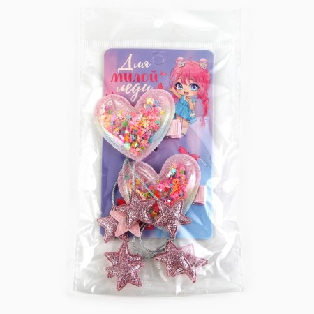 Hair clips with a shaker "for a cute lady", 2 pcs., 4 5 x 4 x 1 cm-6