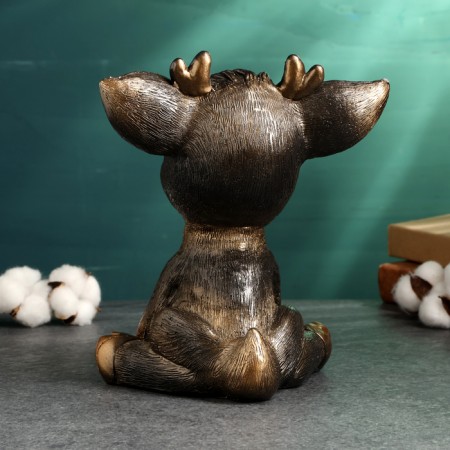 Figure "joyful deer", 21x15x25cm, black with gold-2