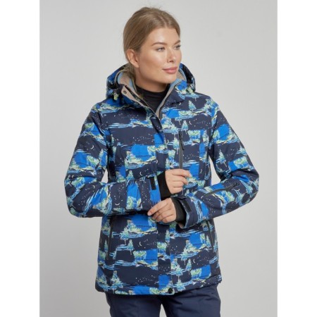 Ski jacket female winter, size 42, dark blue color-2