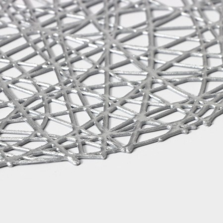 A set of serving napkins on the table “Spider Web”, D = 38 cm, 4 pcs, silver color-3