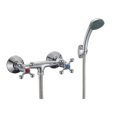 Shower mixer Eleanti Elt4010, two -wound, hose, watering can, bracket, chromium color