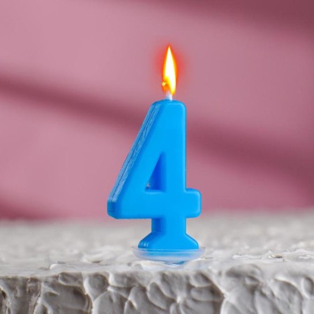 Candle in a cake on a skewer, number 4, mix, 4.5x2.5 cm-2