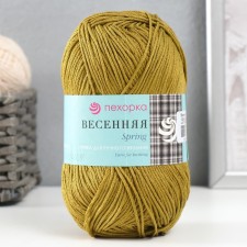 Пряжа "Весенняя" 100% мерсеризованный хлопок 250м/100гр (1055-Св.табак)