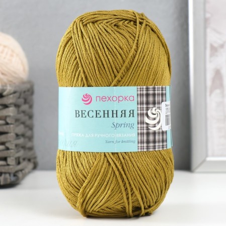 Yarn "Spring" 100% Mercerized cotton 250m/100g (1055-SV. Tabak)