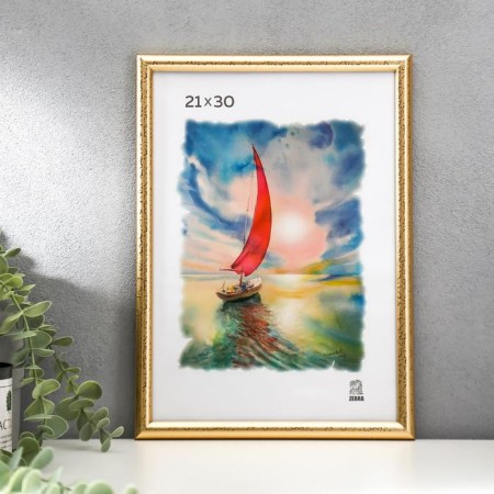 Photo frame plastic 21x30 cm (509) gold