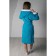 Women's bathrobe, size 46, white/turquoise, mahra