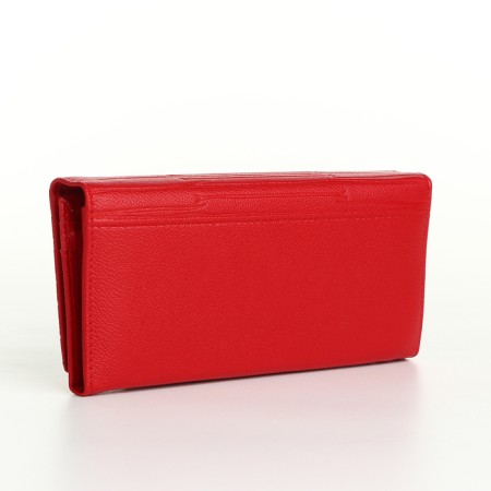 Women's wallet on magnets, red color-1